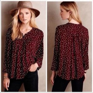 Maeve • Anthropologie • Linden Polka Dot Dolman Blouse
